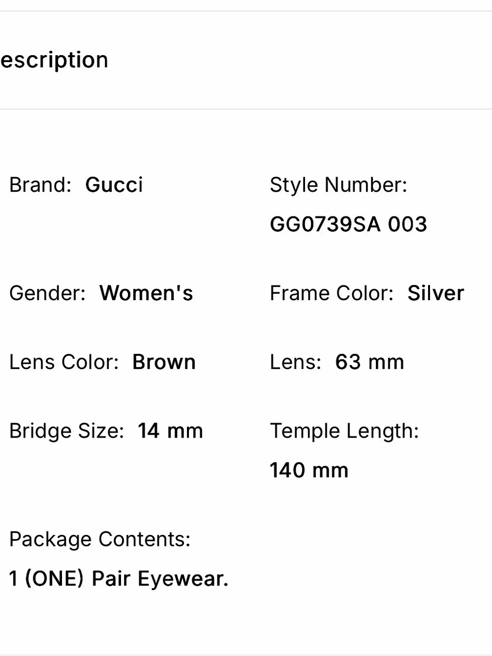 GUCCI Silver/Brown sunglasses. Unisex